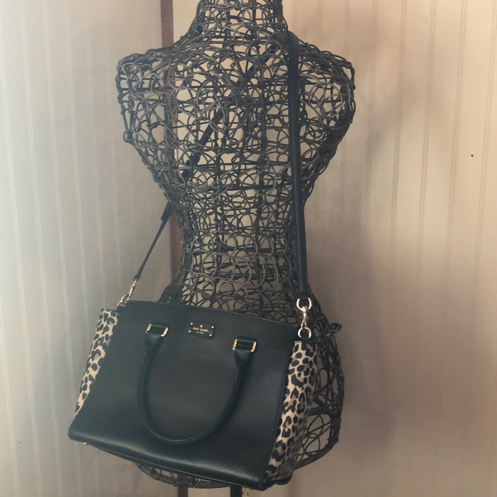 Kate Spade Black And Leopard Crossbody Bag